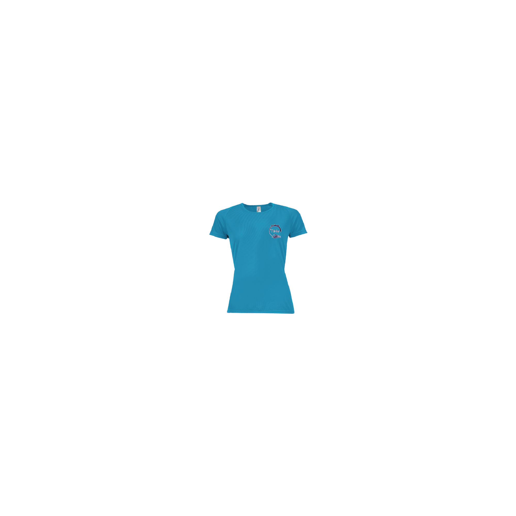 Sporty dry-fit dames-cyan