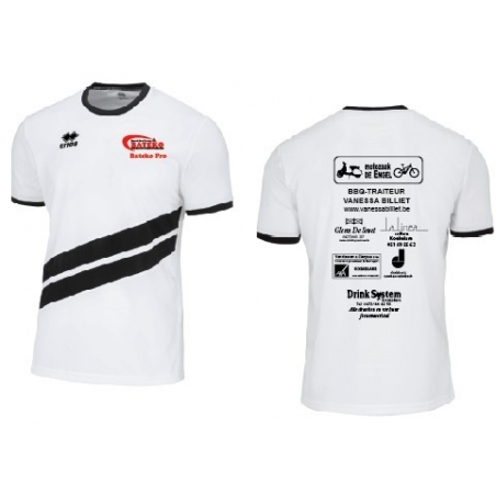 Erreà Jaro clubshirt (wit/zw) heren Bateko badminton MAAT SHIRT YXS (8-9  jaar)