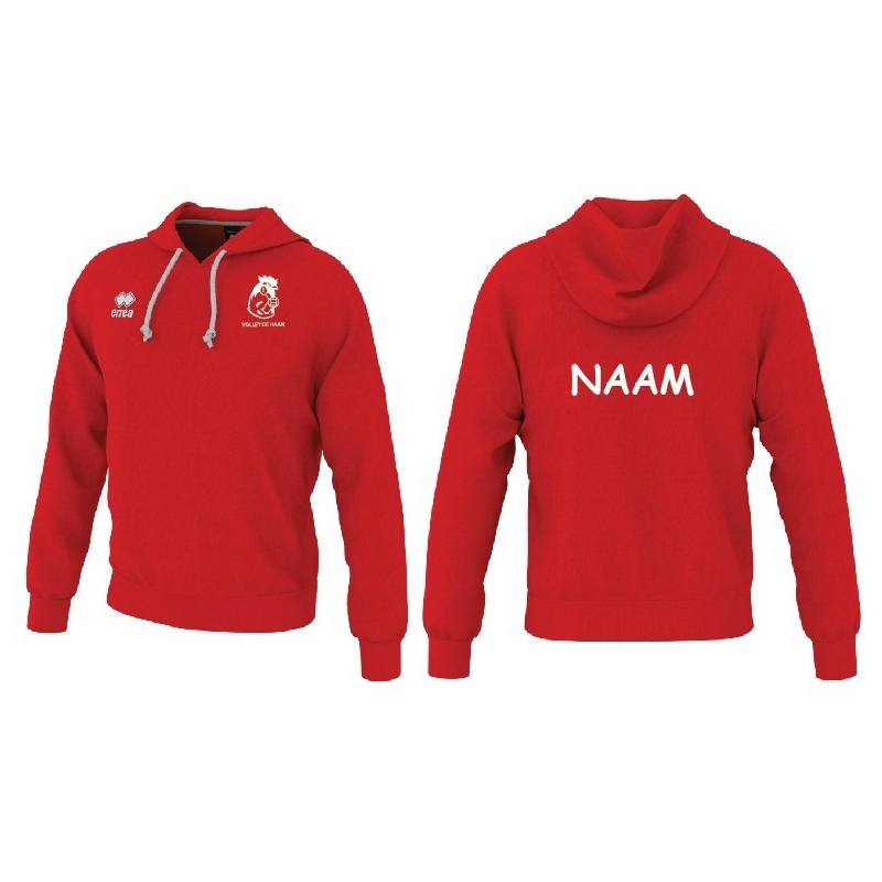 Erreà Warren3.0 hooded sweater-rood - volley De Haan