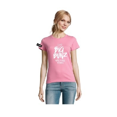 Yane&Kjell t-shirt-women round neck-pinck-Big Bunz