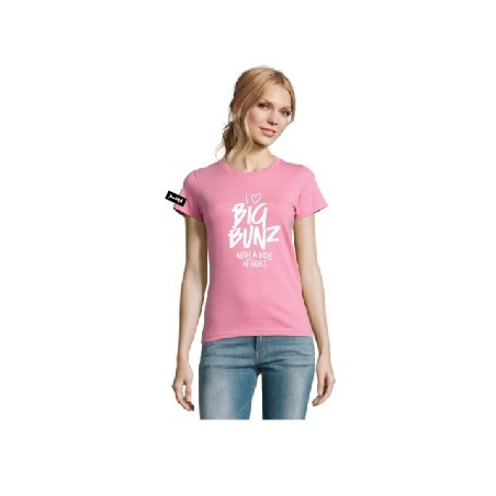 Yane&Kjell t-shirt-women round neck-pinck-Big Bunz