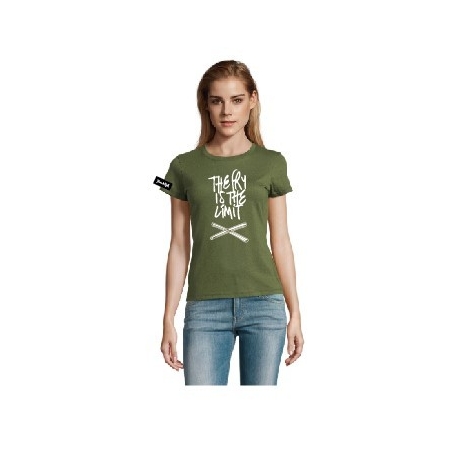 Yane&Kjell t-shirt-women round neck-green-The fry is the limit