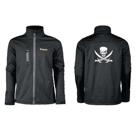 Ostend Pirates- light softshell jacket Printer -zwart