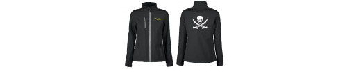 Ostend Pirates- DAMES light softshell jacket Printer -zwart