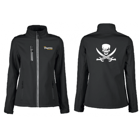 Ostend Pirates- DAMES light softshell jacket Printer -zwart