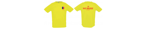 KHCB T-shirt heren/kids- fluo geel - dry fit