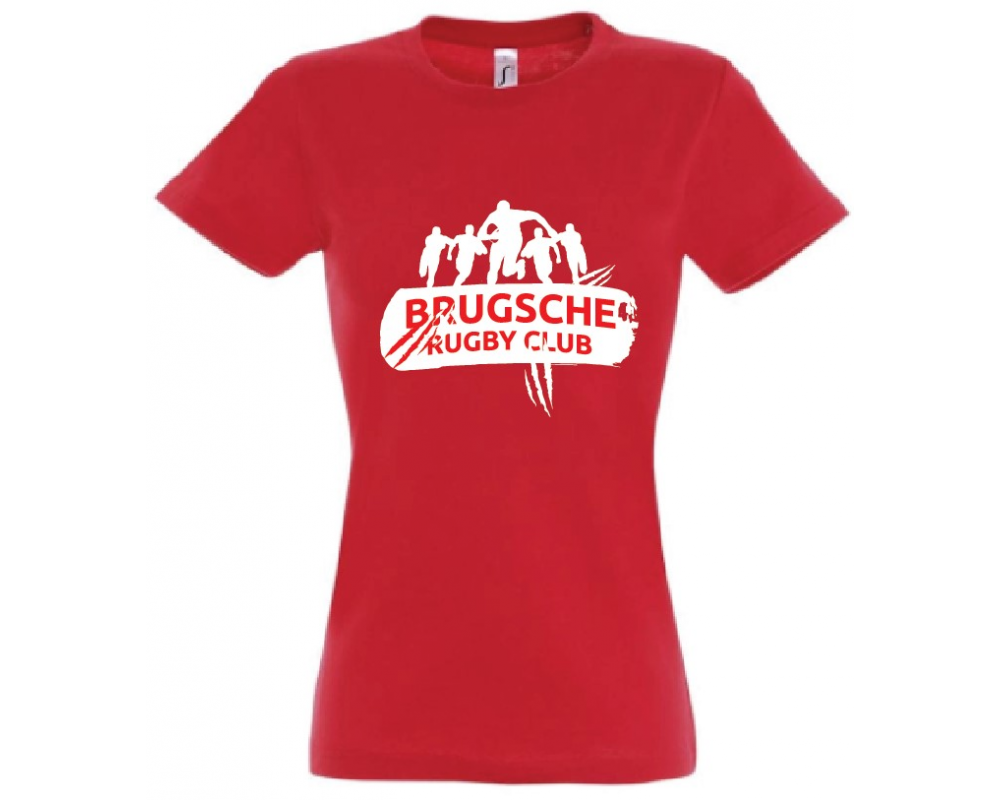 Rugby-dames club t-shirt(rood Imperial)