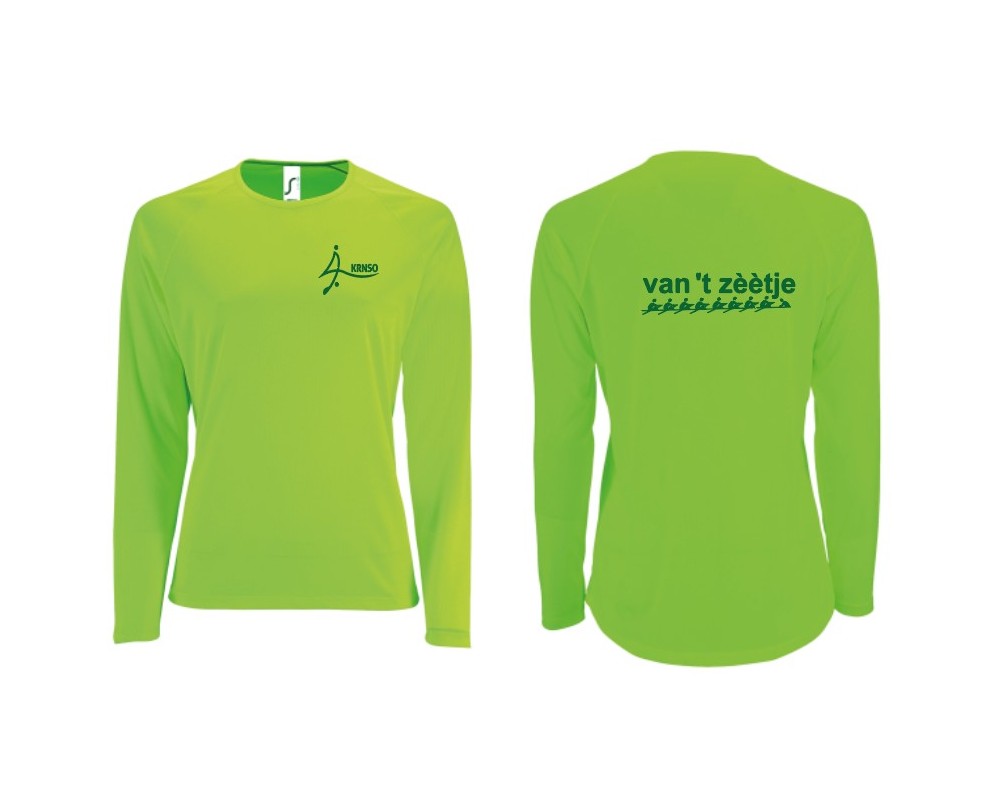 Sporty dry-fit LS-fluo green